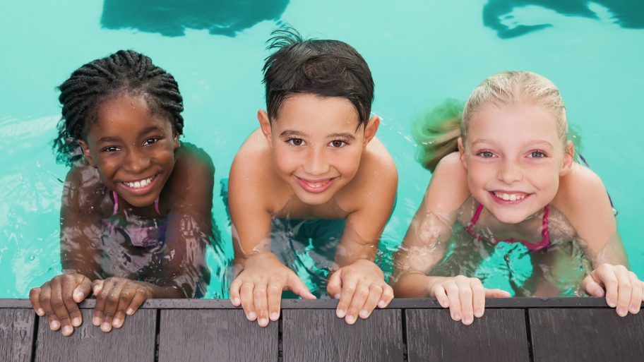 kids in a swimming pool